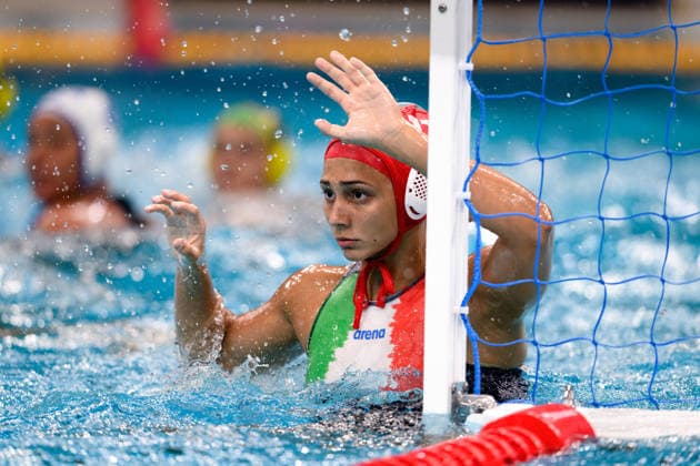 Water polo, Wasserball WORLD CUP AUSTRALIA ITALY, Olimpia Sesena of Italy in action during the Water Polo World Cup Womens Quarter Final match between Australia and Italy at Sydney Olympic Park Aquatic Centre in Sydney, Wednesday, July 22, 2026. ( NO ARCHIVING, EDITORIAL USE ONLY SYDNEY NEW SOUTH WALES AUSTRALIA  Copyright: xSTEVExMARKHAMx 20260722150513156523