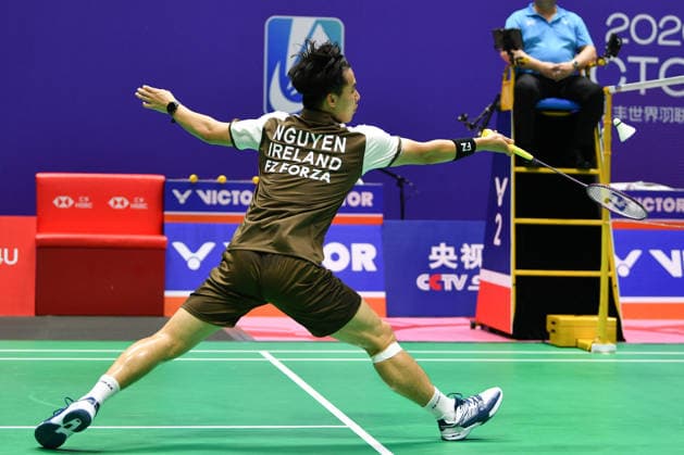 CHANGZHOU, CHINA - JULY 22: Nhat Nguyen of Ireland competes in the Men s Singles Round of 32 match against Li Shifeng of China on day 2 of the China Open 2026 at Changzhou Olympic Sports Center Gymnasium on July 22, 2026 in Changzhou, Jiangsu Province of China.  Copyright: xVCGx 111655766167