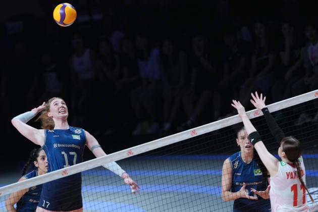 RECORD DATE NOT STATED Women s Volleyball Nations League (VNL) 2026 Finals - Brazil VS Japan Julia Isabelle Bergmann (No.17) from team Brazil during a match of Brazil and Japan at Women s Volleyball Nations League (VNL) 2026 Finals on July 22, 2026 in Macau. (Photo by Ellan Mad Nexpher Images) Macau