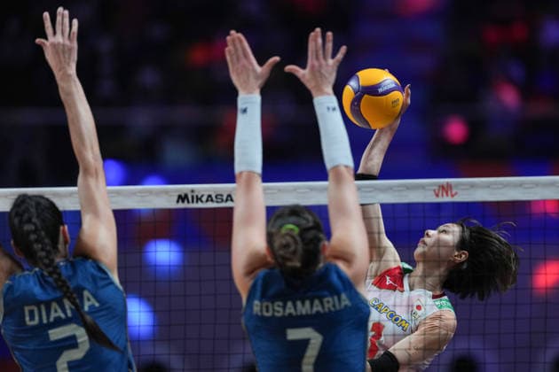 RECORD DATE NOT STATED Women s Volleyball Nations League (VNL) 2026 Finals - Brazil VS Japan Yukiko Wada (No.1) from team Japan during a match of Brazil and Japan at Women s Volleyball Nations League (VNL) 2026 Finals on July 22, 2026 in Macau. (Photo by Ellan Mad Nexpher Images) Macau