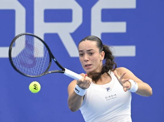 Tereza Valentova of Czech Republic playes against Maya Joint of Australia during their match within the women s WTA, Tennis Damen 250 Livesport Prague Open 2026 tennis tournament in Prague, Czech Republic, on July 22, 2026. (CTKxPhoto MichalxKrumphanzl) CTKPhotoP2026072205166  CTKPhotoP2026072205166