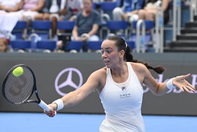 Tereza Valentova of Czech Republic playes against Maya Joint of Australia during their match within the women s WTA, Tennis Damen 250 Livesport Prague Open 2026 tennis tournament in Prague, Czech Republic, on July 22, 2026. (CTKxPhoto MichalxKrumphanzl) CTKPhotoP2026072205198  CTKPhotoP2026072205198