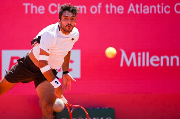 July 22, 2026, Lisbon, Lisbon, Portugal: ROMAN ANDRES BURRUCHAGA in action during the Round of 16 at the Millennium Estoril Open ATP, Tennis Herren tennis tournament at Clube de Tenis do Estoril. Lisbon Portugal - ZUMAr238 20260722_zip_r238_028 Copyright: xRicardoxRochax