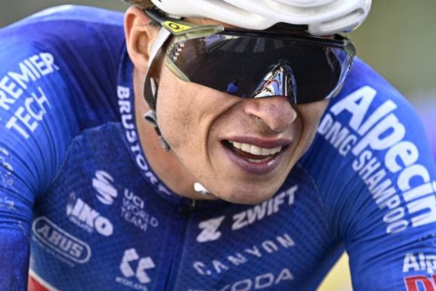 Belgian Jasper Philipsen of Alpecin-Premier Tech crosses the finish line to win stage 17 of the 2026 Tour de France cycling race, a stage of 175km from Chambery to Voiron, on Wednesday 22 July 2026. The 113th edition of the Tour de France starts on Saturday 4 July in Barcelona, Spain, and will finish in Paris, France on the 26th of July. JASPERxJACOBS  x181763782x