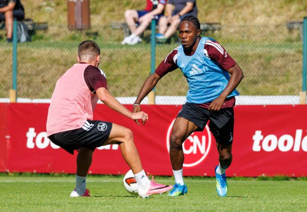22.07.2026 - Fussball - 2. Fussball-Bundesliga - Saison 2026 2027 - 1. FC Nürnberg FCN Club - Trainingslager Sommer Sommertrainingslager Gais - Bruneck - Südtirol - Zink DaMa - xdaxmax - Tobias Heß Hess ( U23 FCN ) Mohamed Ali Zoma (23, 1. FC Nürnberg FCN ) *** July 22, 2026 Soccer 2 Bundesliga 2026–2027 Season 1 FC Nuremberg (FCN) Club Summer Training Camp Summer Training Camp in Gais, Brunico, South Tyrol Zink DaMa xdaxmax Tobias Hess (Hess) FCN U23 Mohamed Ali Zoma 23, 1 FC Nuremberg FCN