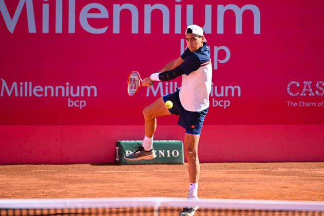 July 22, 2026, Lisbon, Lisbon, Portugal: ALEJANDRO TABILO in action during the Round of 16 at the Millennium Estoril Open ATP, Tennis Herren tennis tournament at Clube de Tenis do Estoril. Lisbon Portugal - ZUMAr238 20260722_zip_r238_045 Copyright: xRicardoxRochax