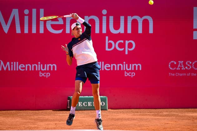 July 22, 2026, Lisbon, Lisbon, Portugal: ALEJANDRO TABILO in action during the Round of 16 at the Millennium Estoril Open ATP, Tennis Herren tennis tournament at Clube de Tenis do Estoril. Lisbon Portugal - ZUMAr238 20260722_zip_r238_046 Copyright: xRicardoxRochax