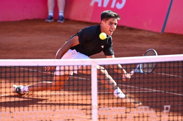 July 22, 2026, Lisbon, Lisbon, Portugal: TIAGO TORRES in action during the Round of 16 at the Millennium Estoril Open ATP, Tennis Herren tennis tournament at Clube de Tenis do Estoril. Lisbon Portugal - ZUMAr238 20260722_zip_r238_043 Copyright: xRicardoxRochax