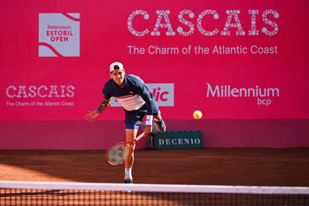 July 22, 2026, Lisbon, Lisbon, Portugal: ALEJANDRO TABILO in action during the Round of 16 at the Millennium Estoril Open ATP, Tennis Herren tennis tournament at Clube de Tenis do Estoril. Lisbon Portugal - ZUMAr238 20260722_zip_r238_055 Copyright: xRicardoxRochax