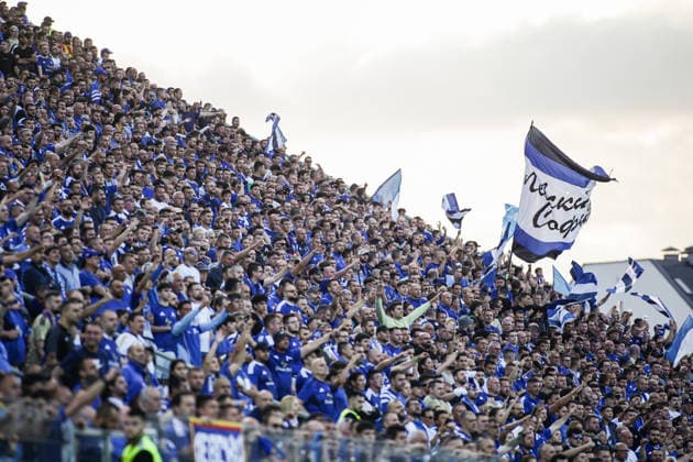 IPA86902557 - Levski fans during the Champions League qualifying match between PFC Levski and SC Universitatea Craiova at Vivacom Arena Georgi Asparuhov in Sofia, Bulgaria, on July 22, 2026  Copyright: xIvanxSxIvanov IPAxSportx xx 86902557