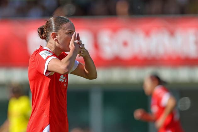 Fussball - Frauen - Testspiel - 1. FSV Mainz 05 - Borussia Dortmund - 22.07.26, Torjubel Gentiana Fetaj (Mainz), Hopfgarten Hopfgarten Tirol Österreich *** Women s Soccer Friendly Match 1: FSV Mainz 05 vs. Borussia Dortmund, July 22, 2026; Gentiana Fetaj (Mainz) celebrates a goal; Hopfgarten, Hopfgarten, Tyrol, Austria