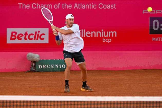 July 22, 2026, Lisbon, Lisbon, Portugal: KYRIAN JACQUET in action during the Round of 16 at the Millennium Estoril Open ATP, Tennis Herren tennis tournament at Clube de Tenis do Estoril. Lisbon Portugal - ZUMAr238 20260722_zip_r238_066 Copyright: xRicardoxRochax