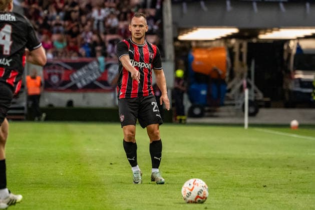 Martin Mikovic seen during UEFA Conference League qualifying game between teams of Spartak Trnava and CSKA 1948 Sofia (Matej Sagan Ball Raw Images) Trnava Anton Malatinsky Stadium Slovakia Copyright: xMatejxSaganx DSC09653