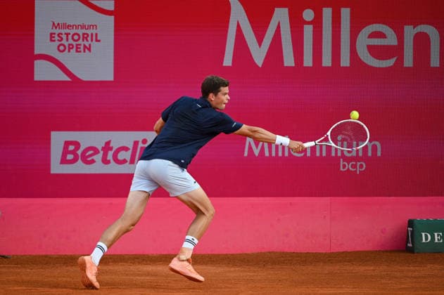 July 22, 2026, Lisbon, Lisbon, Portugal: ALEXANDER BLOCKX in action during the Round of 16 at the Millennium Estoril Open ATP, Tennis Herren tennis tournament at Clube de Tenis do Estoril. Lisbon Portugal - ZUMAr238 20260722_zip_r238_068 Copyright: xRicardoxRochax