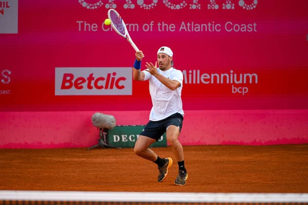 July 22, 2026, Lisbon, Lisbon, Portugal: KYRIAN JACQUET in action during the Round of 16 at the Millennium Estoril Open ATP, Tennis Herren tennis tournament at Clube de Tenis do Estoril. Lisbon Portugal - ZUMAr238 20260722_zip_r238_071 Copyright: xRicardoxRochax