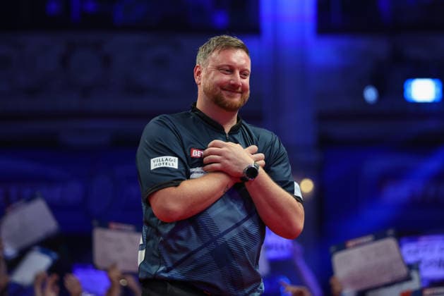 RECORD DATE NOT STATED 22nd July 2026, Winter Gardens, Blackpool, Lancashire, England; 2026 Betfred World Matchplay Darts, Day Five; Cameron Menzies during his walk on AidanxHunter