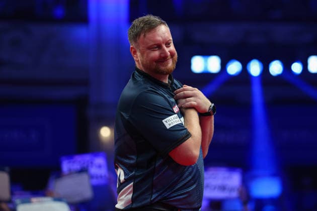 RECORD DATE NOT STATED 22nd July 2026, Winter Gardens, Blackpool, Lancashire, England; 2026 Betfred World Matchplay Darts, Day Five; Cameron Menzies during his walk on AidanxHunter