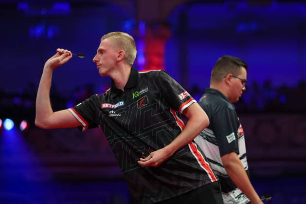 RECORD DATE NOT STATED 22nd July 2026, Winter Gardens, Blackpool, Lancashire, England; 2026 Betfred World Matchplay Darts, Day Five; Wessel Nijman in action at the oche during his game against Gian van Veen AidanxHunter