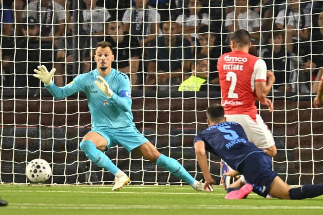 ZELEZNICAR PANCEVO vs BRAGA ZORAN POPOVIC goalie football Zeleznicar Pancevo vs Braga UEFA Conference league qualifications match at SC Mladost stadium, Pancevo 22.07.2026 Foto: FOOTBALL, UEFA CONFERENCE LEAGUE, ZELEZNICAR PANCEVO, BRAGA, QUALIFICATIONS Pancevo SC Mladost stadium Serbia Copyright: xMarkoxMetlas xMNxPressx