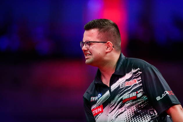 Betfred World Matchplay Gian Van Veen during Round Two of the 2026 Betfred World Matchplay at Winter Gardens, Blackpool 22 07 2026 UK Newspapers OUT Copyright: xMaxxTomlinsonx FIL-23648-0009