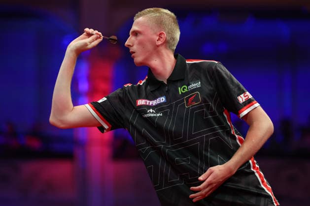 RECORD DATE NOT STATED 22nd July 2026, Winter Gardens, Blackpool, Lancashire, England; 2026 Betfred World Matchplay Darts, Day Five; Wessel Nijman in action at the oche during his game against Gian van Veen AidanxHunter