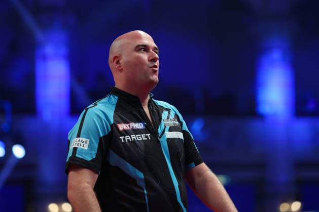 RECORD DATE NOT STATED 22nd July 2026, Winter Gardens, Blackpool, Lancashire, England; 2026 Betfred World Matchplay Darts, Day Five; Rob Cross AidanxHunter