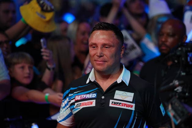 RECORD DATE NOT STATED 22nd July 2026, Winter Gardens, Blackpool, Lancashire, England; 2026 Betfred World Matchplay Darts, Day Five; Gerwyn Price during his walk on AidanxHunter
