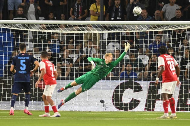 ZELEZNICAR PANCEVO vs BRAGA LUKAS HORNICEK goalie football Zeleznicar Pancevo vs Braga UEFA Conference league qualifications match at SC Mladost stadium, Pancevo 22.07.2026 Foto: FOOTBALL, UEFA CONFERENCE LEAGUE, ZELEZNICAR PANCEVO, BRAGA, QUALIFICATIONS Pancevo SC Mladost stadium Serbia Copyright: xMarkoxMetlas xMNxPressx
