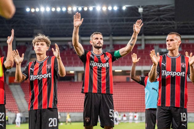 Filip Trello, Erik Sabo and Timotej Kudlicka seen during UEFA Conference League qualifying game between teams of Spartak Trnava and CSKA 1948 Sofia (Matej Sagan Ball Raw Images) Trnava Anton Malatinsky Stadium Slovakia Copyright: xMatejxSaganx DSC07384