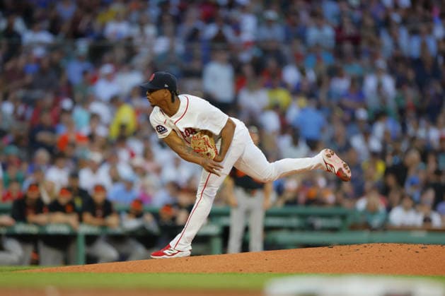 Boston Red Sox pitcher Brayan Bello delivers a pitch during the second inning against the Baltimore Orioles at Fenway Park in Boston, Massachusetts on Wednesday, July 22, 2026.  BOP20260722XXX CJxGUNTHER