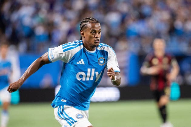 July 22, 2026: Charlotte FC offense Kerwin Vargas (18) during the first half against the Atlanta United in the Major League Soccer match up at Bank of America Stadium in Charlotte, NC. ( CSM) MLS, Fussball Herren, USA 2026: Atlanta United At Charlotte FC Jul 22  - ZUMAc04_ 20260722_zma_c04_017 Copyright: xScottxKinserx