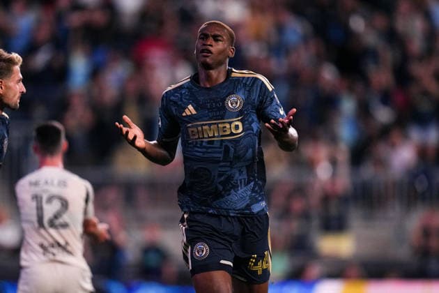 July 22, 2026: Philadelphia Union Defender Neil Pierre (44) celebrates a goal during the second half of an MLS, Fussball Herren, USA match against Red Bull New York at Subaru Park in Chester, Pennsylvania. CSM MLS 2026: Union Vs Red Bull JUL 22  - ZUMAc04_ 20260722_zma_c04_044 Copyright: xKylexRoddenx