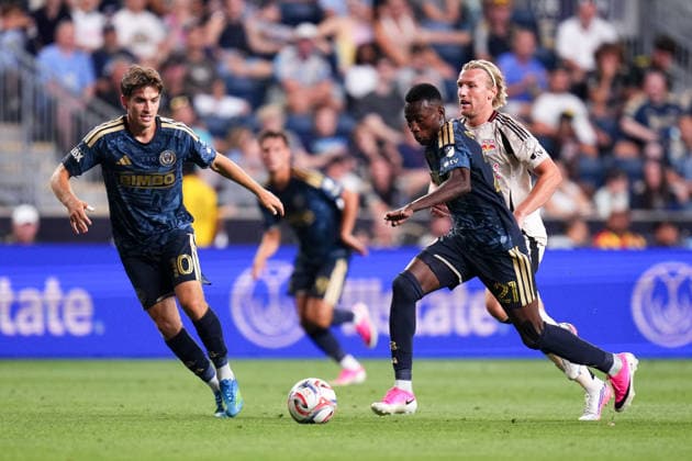 July 22, 2026: Philadelphia Union Midfielder Danley Jean Jacques (21) controls the ball during the second half of an MLS, Fussball Herren, USA match against Red Bull New York at Subaru Park in Chester, Pennsylvania. CSM MLS 2026: Union Vs Red Bull JUL 22  - ZUMAc04_ 20260722_zma_c04_056 Copyright: xKylexRoddenx