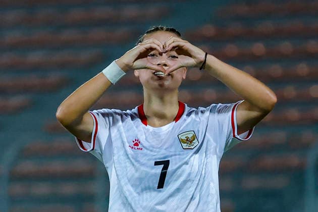 AFF Women s Cup 2026 Indonesia Vs Laos in Kuala Lumpur, Malaysia - 22 JULY 2026. Felicia de Zeeuw of Indonesia seen celebrating after scoring a goal during the AFF Women s Cup 2026 Final match between Indonesia and Laos at Kuala Lumpur Football Stadium. Final score; Indonesia 5 : 0 Laos. Kuala Lumpur Malaysia Copyright: xWongxFokxLoyx xSOPAxImagesx 20260722_AFW_2994 copy