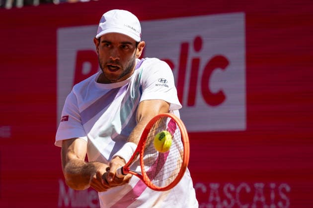 Millennium Estoril Open 2026 at Clube de Tenis do Estoril in Cascais, Portugal - 22 JULY 2026. Nuno Borges of Portugal seen in action during the tennis match between Nuno Borges of Portugal and Roman Burruchaga of Argentina( not in a view) during the Millennium Estoril Open 2026 at Clube de Tenis do Estoril . Alexander Blocky won 3-6, 6-4, 7-6 Cascais Portugal Copyright: xHenriquexCasinhasx xSOPAxImagesx HCASINHAS_22072026_ESTORILOPEN_ATP250_017