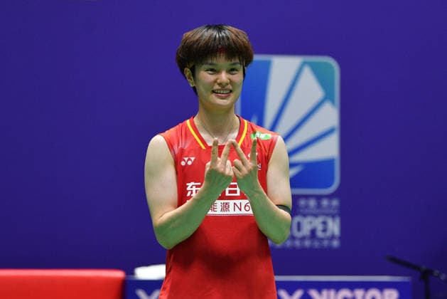 CHANGZHOU, CHINA - JULY 23: Wang Zhiyi of China reacts in the Women s Singles Round of 16 match against Sim Yu-jin of South Korea on day 3 of the China Open 2026 at Changzhou Olympic Sports Center Gymnasium on July 23, 2026 in Changzhou, Jiangsu Province of China.  Copyright: xVCGx 111655926567