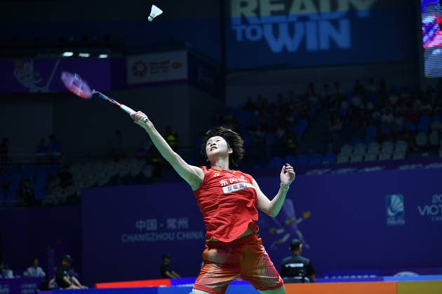 CHANGZHOU, CHINA - JULY 23: Chen Yufei of China competes in the Women s Singles Round of 16 match against PV Sindhu of India on day 3 of the China Open 2026 at Changzhou Olympic Sports Center Gymnasium on July 23, 2026 in Changzhou, Jiangsu Province of China.  Copyright: xVCGx 111655925852