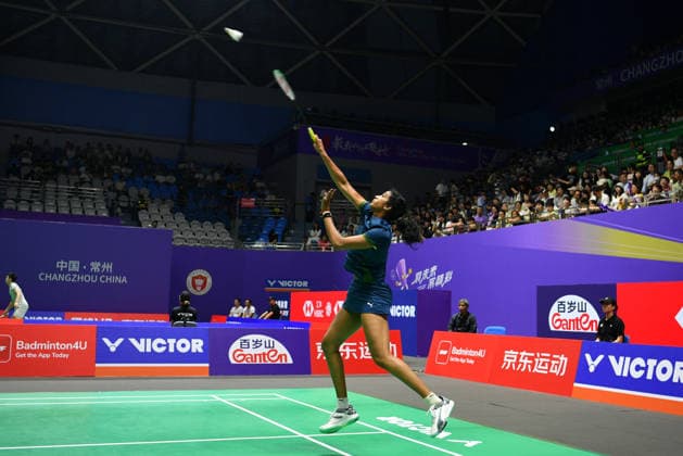 CHANGZHOU, CHINA - JULY 23: PV Sindhu of India competes in the Women s Singles Round of 16 match against Chen Yufei of China on day 3 of the China Open 2026 at Changzhou Olympic Sports Center Gymnasium on July 23, 2026 in Changzhou, Jiangsu Province of China.  Copyright: xVCGx 111655925841