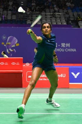 CHANGZHOU, CHINA - JULY 23: PV Sindhu of India competes in the Women s Singles Round of 16 match against Chen Yufei of China on day 3 of the China Open 2026 at Changzhou Olympic Sports Center Gymnasium on July 23, 2026 in Changzhou, Jiangsu Province of China.  Copyright: xVCGx 111655925843