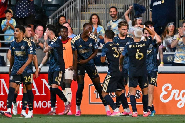 CHESTER, PA - JULY 22: Philadelphia Union midfield Neil Pierre 44 celebrates his first MLS, Fussball Herren, USA goal during the game between the Philadelphia Union and the New York Red Bulls on July 22nd, 2026 at Subaru Park in Chester, PA. (Photo by Terence Lewis Icon Sportswire) SOCCER: JUL 22 MLS Philadelphia Union vs Red Bull New York EDITORIAL USE ONLY Icon260722048