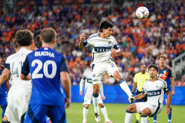 July 22, 2026, Cincinnati, Ohio, USA: Vancouver Whitecaps defender MathoÂ­as Laborda (2) gets a header in the box form a corner kick that went off the crossbar during an MLS, Fussball Herren, USA game at TQL Stadium Soccer 2026:FC Cincinnati V Vancouver Whitecaps  - ZUMAt168 20260722_zsp_t168_023 Copyright: xTrentxPattersonx
