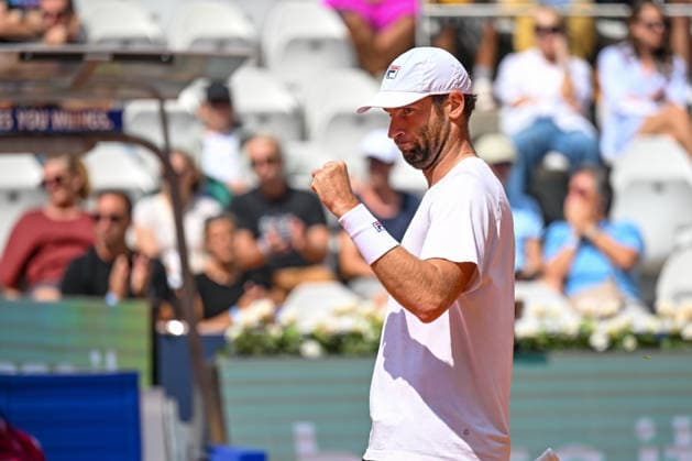 TENNIS - ATP, Tennis Herren Generali Open 2026 KITZBUEHEL,AUSTRIA,23.JUL.26 - TENNIS - ATP World Tour, Generali Open. Image shows the rejoicing of Quentin Halys (FRA).  GEPAxpictures xDanielxSchoenherr