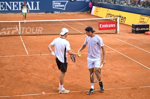 TENNIS - ATP, Tennis Herren Generali Open 2026 KITZBUEHEL,AUSTRIA,23.JUL.26 - TENNIS - ATP World Tour, Generali Open. Image shows Lukas Neumayer and Joel Schwaerzler (AUT).  GEPAxpictures xDanielxSchoenherr