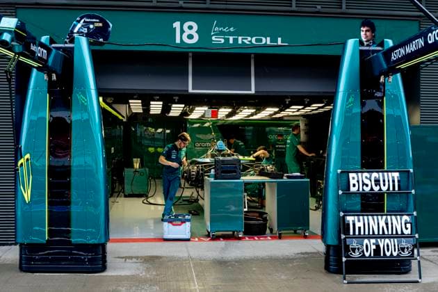 BUDAPEST - Pit box of Formula 1 driver Lance Stroll of Aston Martin Aramco Formula 1 Team during Formula 1 Hungary at the Hungaroring circuit on July 23, 2026 in Budapest, Hungary. (Photo by DeFodi Images) - *** BUDAPEST: The pit box of Formula 1 driver Lance Stroll of the Aston Martin Aramco Formula 1 Team during the Formula 1 Hungarian Grand Prix at the Hungaroring circuit on July 23, 2026, in Budapest, Hungary. Photo by DeFodi Images