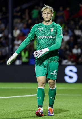 Zeleznicar v Braga- UEFA Conference League Season 2026 2027 goalkeeper Lukas Hornicek of Braga in action during the UEFA Conference League Season 2026 2027 Second qualifying round 1st leg match between FK Zeleznicar Pancevo and FC Braga at stadium SC Mladost on July 22, 2026 in Pancevo, Serbia. Pancevo Serbia Copyright: xSrdjanxStevanovicx x