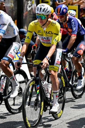 Tour De France 2026 Stage 18 Voiron Departure Tadej Pogacar at the departure of stage 18 of Tour de France 2026 in Voiron, France, on 23 July 2026. Photo by Julien Reynaud APS-Medias ABACAPRESS.COM Voiron France  Copyright: xReynaudxJulien APS-Medias ABACAx