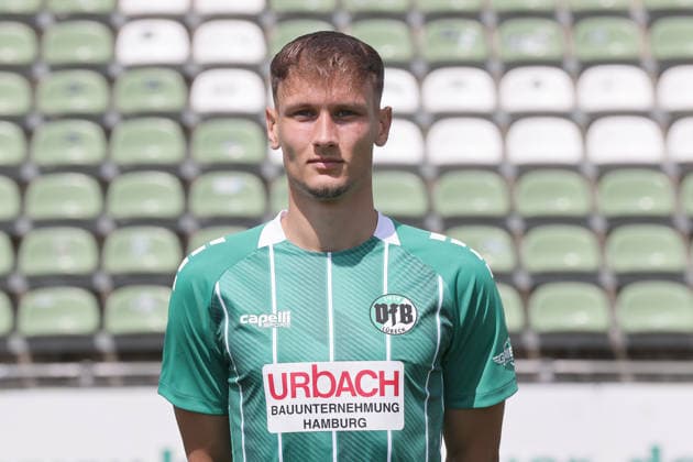 Jonas Dittrich (VfB Luebeck) ; VfB Luebeck; RL Nord Portraettermin 2026 2027 *** Jonas Dittrich, VfB Lübeck, VfB Lübeck, RL North, Photo Shoot 2026, 2027
