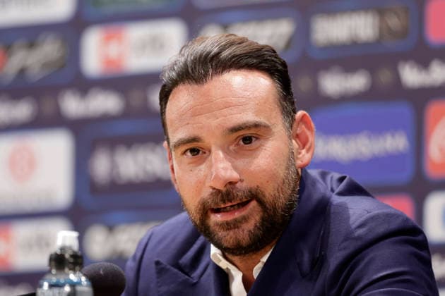 SSC Napoli preseason 2026-27 press conference, PK, Pressekonferenz Giovanni Manna during seventh day SSC Napoli s 2026-27 preseason training camp in val di sole in Trentino, Dimaro Folgarida July, 23 2026. _BPH3189 Copyright: xAntonioxBalascox