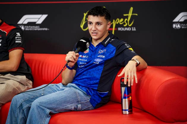F1 - HUNGARIAN GRAND PRIX 2026 HADJAR Isack (fra), Red Bull Racing Ford RB22, portrait press conference, PK, Pressekonferenz during the Formula 1 Hungarian Grand Prix 2026, 11th round of the 2026 Formula One World Championship, WM, Weltmeisterschaft from July 24 to 26, 2026 on the Hungaroring, in Mogyorod near Budapest, Hungary - MogyorodHungary  Copyright: xXavixBonillax