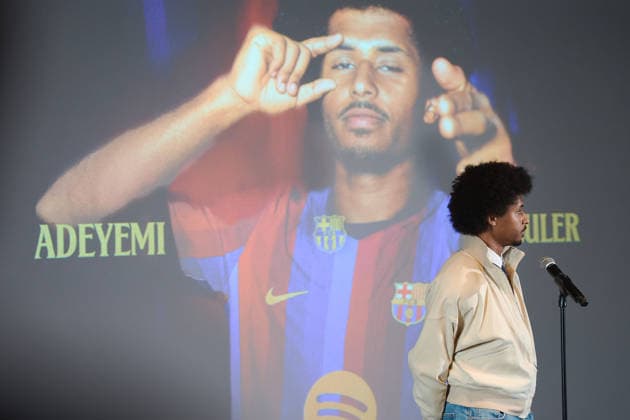 July 23, 2026, Barcelona, Spain: BARCELONA, SPAIN - JULY 23: .Karim Adeyemi during his official presentation as a FC Barcelona, Barca player at the Spotify Camp Nou on July 23, 2026 in Barcelona, Spain Karim Adeyemi Official Presentation  - ZUMAd159 20260723_zia_d159_018 Copyright: xGerardxFrancox